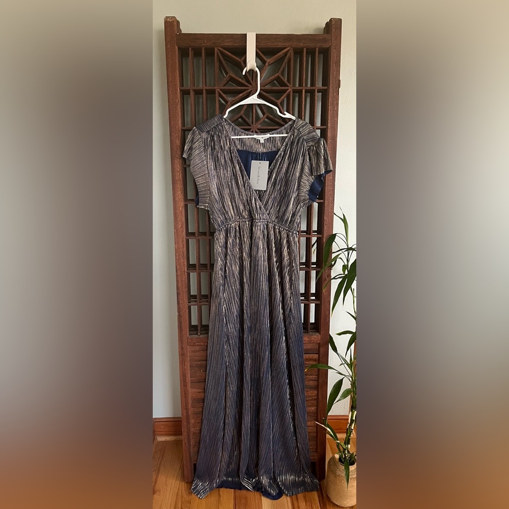 Women’s See and Be Seen pleated wrap maxi dress, size M, NWT
